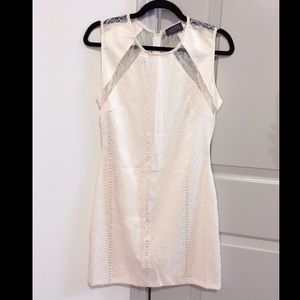 New! ASTR pearly fitted lace ivory dress L
